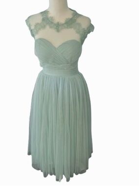 Fairy Illusion Geode Tulle Dress Extra Small Fairycore Sheer Mesh Seafoamm Green